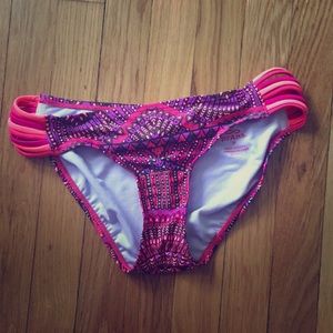 Prana Sayha Pink pattern Bikini Bottom M NWT